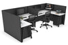 Quadro A Legs 2 Person Corner Workstation - U Configuration - Black Frame [1600L x 1800W with Cable Scallop] - Thumbnail 1 