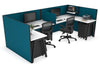 Quadro A Legs 2 Person Corner Workstation - U Configuration - Black Frame [1600L x 1800W with Cable Scallop] - Thumbnail 12 