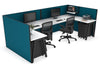 Quadro A Legs 2 Person Corner Workstation - U Configuration - Black Frame [1600L x 1800W with Cable Scallop] - Thumbnail 11 