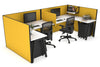 Quadro A Legs 2 Person Corner Workstation - U Configuration - Black Frame [1600L x 1800W with Cable Scallop] - Thumbnail 8 