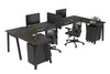 Quadro A Legs 2 Person Corner Workstation - U Configuration - Black Frame [1800L x 1800W with Cable Scallop] - Thumbnail 45 