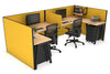 Quadro A Legs 2 Person Corner Workstation - U Configuration - Black Frame [1800L x 1800W with Cable Scallop] - Thumbnail 21 
