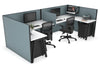 Quadro A Legs 2 Person Corner Workstation - U Configuration - Black Frame [1800L x 1800W with Cable Scallop] - Thumbnail 14 