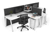 Quadro A Legs 2 Person Corner Workstation - T Configuration [1600L x 1800W with Cable Scallop] - Thumbnail 3 