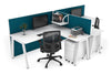 Quadro A Legs 2 Person Corner Workstation - T Configuration [1600L x 1800W with Cable Scallop] - Thumbnail 7 