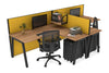 Quadro A Legs 2 Person Corner Workstation - T Configuration [1600L x 1800W with Cable Scallop] - Thumbnail 47 