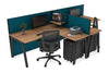 Quadro A Legs 2 Person Corner Workstation - T Configuration [1600L x 1800W with Cable Scallop] - Thumbnail 49 