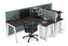 Quadro A Legs 2 Person Corner Workstation - T Configuration [1600L x 1800W with Cable Scallop] - Thumbnail 22 
