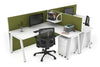 Quadro A Legs 2 Person Corner Workstation - T Configuration [1600L x 1800W with Cable Scallop] - Thumbnail 6 