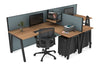 Quadro A Legs 2 Person Corner Workstation - T Configuration [1600L x 1800W with Cable Scallop] - Thumbnail 43 