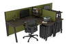 Quadro A Legs 2 Person Corner Workstation - T Configuration [1600L x 1800W with Cable Scallop] - Thumbnail 55 