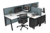 Quadro A Legs 2 Person Corner Workstation - T Configuration [1600L x 1800W with Cable Scallop] - Thumbnail 29 