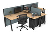 Quadro A Legs 2 Person Corner Workstation - T Configuration [1600L x 1800W with Cable Scallop] - Thumbnail 36 