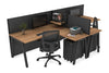 Quadro A Legs 2 Person Corner Workstation - T Configuration [1600L x 1800W with Cable Scallop] - Thumbnail 45 