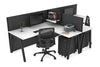 Quadro A Legs 2 Person Corner Workstation - T Configuration [1600L x 1800W with Cable Scallop] - Thumbnail 31 