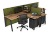 Quadro A Legs 2 Person Corner Workstation - T Configuration [1600L x 1800W with Cable Scallop] - Thumbnail 48 
