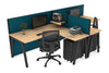Quadro A Legs 2 Person Corner Workstation - T Configuration [1600L x 1800W with Cable Scallop] - Thumbnail 42 