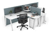 Quadro A Legs 2 Person Corner Workstation - T Configuration [1600L x 1800W with Cable Scallop] - Thumbnail 1 