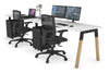 Quadro A Legs 2 Person Run Office Workstation - Wood Legs Cross Beam [1200L x 700W] - Thumbnail 7 