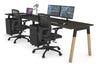 Quadro A Legs 2 Person Run Office Workstation - Wood Legs Cross Beam [1200L x 700W] - Thumbnail 12 