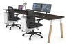 Quadro A Legs 2 Person Run Office Workstation - Wood Legs Cross Beam [1200L x 700W] - Thumbnail 6 