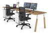 Quadro A Legs 2 Person Run Office Workstation - Wood Legs Cross Beam [1800L x 700W] - Thumbnail 4 