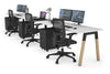 Quadro A Legs 3 Person Run Office Workstation - Wood Legs Cross Beam [1200L x 700W] - Thumbnail 7 