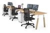 Quadro A Legs 3 Person Run Office Workstation - Wood Legs Cross Beam [1200L x 700W] - Thumbnail 3 