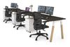 Quadro A Legs 3 Person Run Office Workstation - Wood Legs Cross Beam [1200L x 700W] - Thumbnail 6 