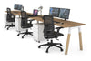 Quadro A Legs 3 Person Run Office Workstation - Wood Legs Cross Beam [1800L x 700W] - Thumbnail 4 