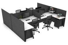  - Quadro A Legs 4 Person Corner Workstation - H Configuration - Black Frame [1600L x 1800W with Cable Scallop] - 1