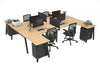 Quadro A Legs 4 Person Corner Workstation - H Configuration - Black Frame [1600L x 1800W with Cable Scallop] - Thumbnail 16 