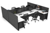 Quadro A Legs 4 Person Corner Workstation - H Configuration - Black Frame [1600L x 1800W with Cable Scallop] - Thumbnail 14 