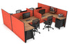 Quadro A Legs 4 Person Corner Workstation - H Configuration - Black Frame [1600L x 1800W with Cable Scallop] - Thumbnail 32 
