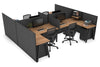 Quadro A Legs 4 Person Corner Workstation - H Configuration - Black Frame [1600L x 1800W with Cable Scallop] - Thumbnail 42 