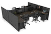 Quadro A Legs 4 Person Corner Workstation - H Configuration - Black Frame [1600L x 1800W with Cable Scallop] - Thumbnail 55 