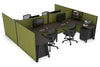 Quadro A Legs 4 Person Corner Workstation - H Configuration - Black Frame [1800L x 1800W with Cable Scallop] - Thumbnail 49 