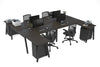 Quadro A Legs 4 Person Corner Workstation - H Configuration - Black Frame [1800L x 1800W with Cable Scallop] - Thumbnail 43 