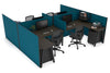 Quadro A Legs 4 Person Corner Workstation - H Configuration - Black Frame [1800L x 1800W with Cable Scallop] - Thumbnail 52 