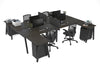 Quadro A Legs 4 Person Corner Workstation - H Configuration - Black Frame [1800L x 1800W with Cable Scallop] - Thumbnail 44 