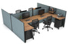 Quadro A Legs 4 Person Corner Workstation - H Configuration - Black Frame [1800L x 1800W with Cable Scallop] - Thumbnail 39 