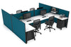 Quadro A Legs 4 Person Corner Workstation - H Configuration - Black Frame [1800L x 1800W with Cable Scallop] - Thumbnail 10 