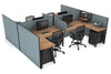 Quadro A Legs 4 Person Corner Workstation - H Configuration - Black Frame [1800L x 1800W with Cable Scallop] - Thumbnail 40 