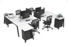 Quadro A Legs 4 Person Corner Workstation - H Configuration - Black Frame [1800L x 1800W with Cable Scallop] - Thumbnail 3 