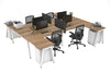 Quadro A Legs 4 Person Corner Workstation - H Configuration - White Frame [1600L x 1800W with Cable Scallop] - Thumbnail 30 