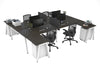Quadro A Legs 4 Person Corner Workstation - H Configuration - White Frame [1800L x 1800W with Cable Scallop] - Thumbnail 44 