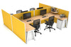 Quadro A Legs 4 Person Corner Workstation - H Configuration - White Frame [1800L x 1800W with Cable Scallop] - Thumbnail 19 