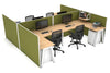 Quadro A Legs 4 Person Corner Workstation - H Configuration - White Frame [1800L x 1800W with Cable Scallop] - Thumbnail 21 