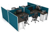 Quadro A Legs 4 Person Corner Workstation - H Configuration - White Frame [1800L x 1800W with Cable Scallop] - Thumbnail 52 