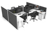 Quadro A Legs 4 Person Corner Workstation - H Configuration - White Frame [1800L x 1800W with Cable Scallop] - Thumbnail 14 